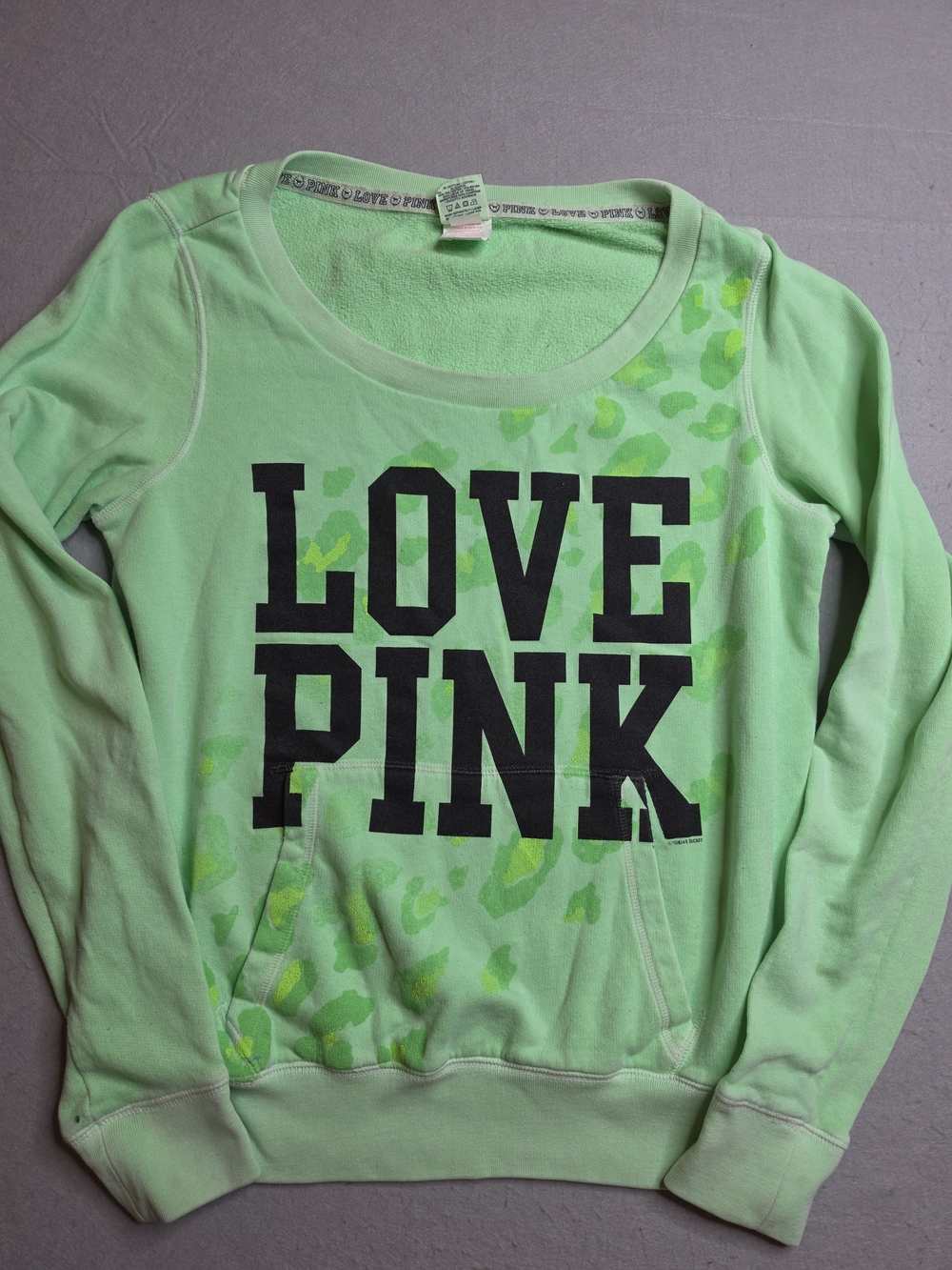 Victoria's Secret PINK Light Green Pullover Sweatshirt Size Medium